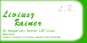 liviusz rainer business card
